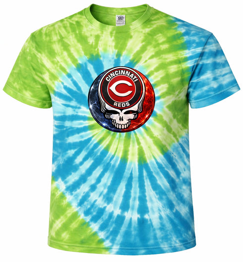 Cincinnati Reds Crystal Stealie Tie-Dye T-Shirt