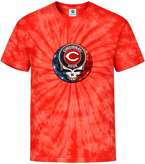Cincinnati Reds Crystal Stealie Tie-Dye T-Shirt
