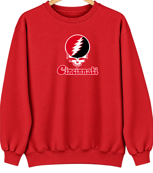Cincinnati Stealie Premium Unisex Crewneck — Design: Cincinnati University of — Red