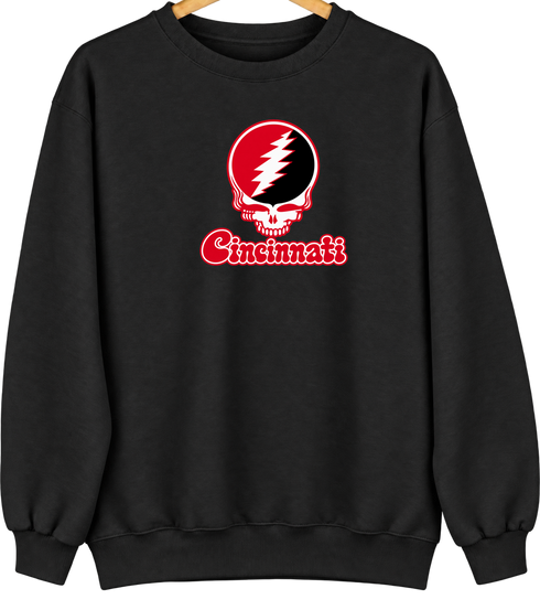 Cincinnati Stealie Premium Unisex Crewneck — Design: Cincinnati University of — Black