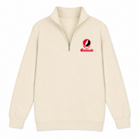 Cincinnati Stealie Premium Unisex Quarter-Zip — Design: Cincinnati University of — Sand