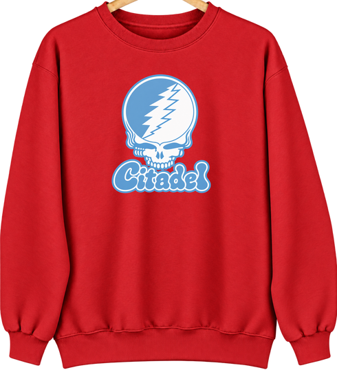 Citadel Stealie Premium Unisex Crewneck — Design: Citadel — Red