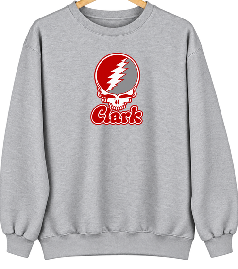 Clark Stealie Premium Unisex Crewneck — Design: Clark University — Sport Grey