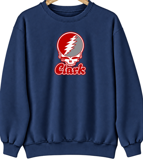 Clark Stealie Premium Unisex Crewneck — Design: Clark University — Navy