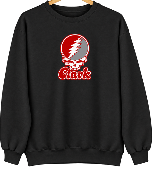 Clark Stealie Premium Unisex Crewneck — Design: Clark University — Black