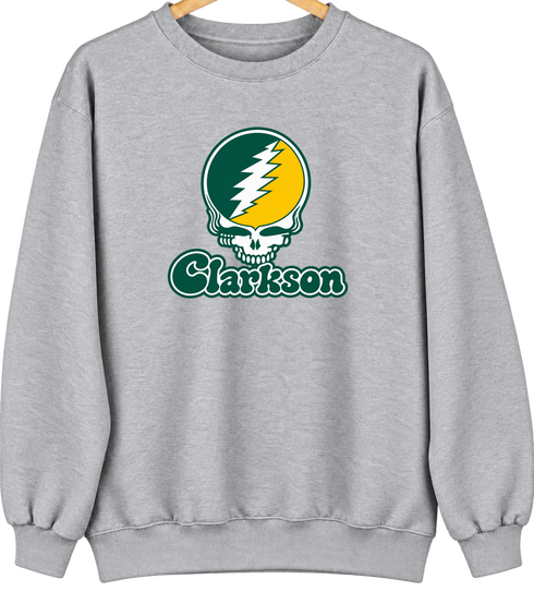 Clarkson Stealie Premium Unisex Crewneck — Design: Clarkson University — Sport Grey