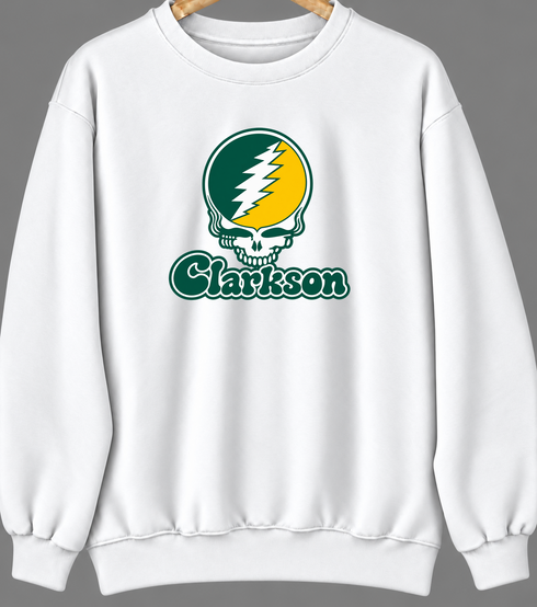 Clarkson Stealie Premium Unisex Crewneck — Design: Clarkson University — White