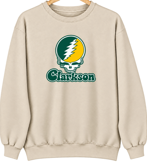 Clarkson Stealie Premium Unisex Crewneck — Design: Clarkson University — Sand