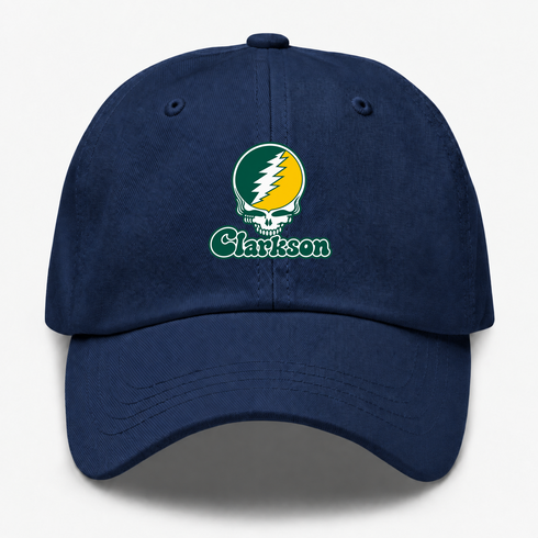 Clarkson Stealie Premium Unisex Dad Hat — Design: Clarkson University — Navy