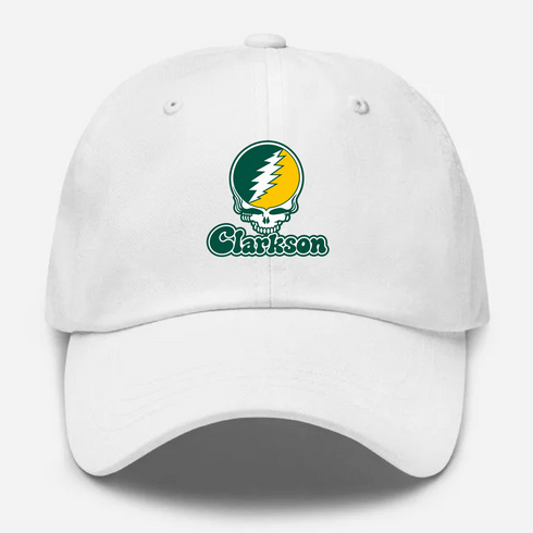 Clarkson Stealie Premium Unisex Dad Hat — Design: Clarkson University — White