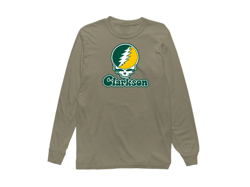 Clarkson Stealie Premium Unisex Long-Sleeve — Design: Clarkson University — Sandstone