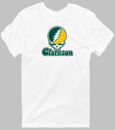 Clarkson Stealie Premium Unisex T-Shirt — Design: Clarkson University — White