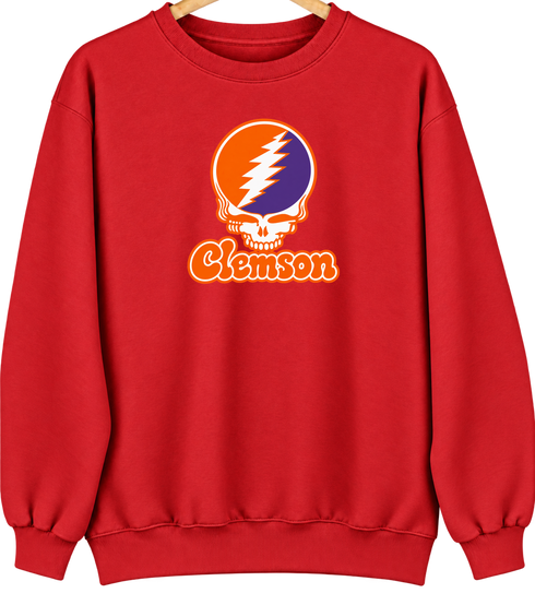 Clemson Stealie Premium Unisex Crewneck — Design: Clemson University — Red