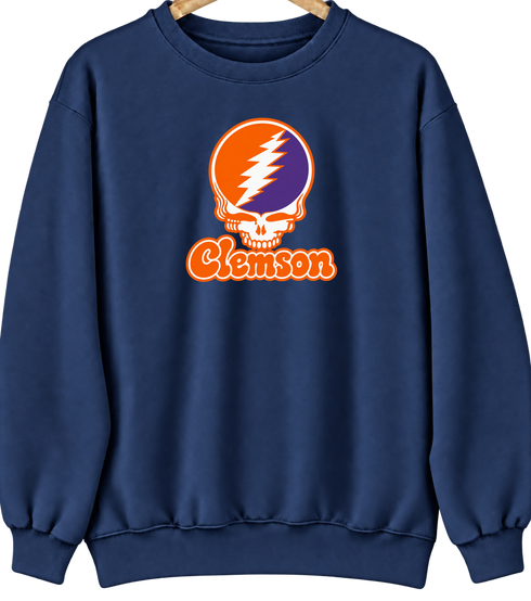 Clemson Stealie Premium Unisex Crewneck — Design: Clemson University — Navy