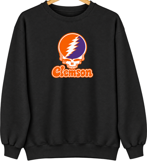 Clemson Stealie Premium Unisex Crewneck — Design: Clemson University — Black