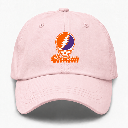 Clemson Stealie Premium Unisex Dad Hat — Design: Clemson University — Pink