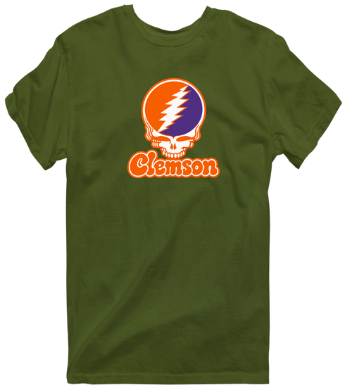 Clemson Stealie Premium Unisex T-Shirt — Design: Clemson University — Military Green