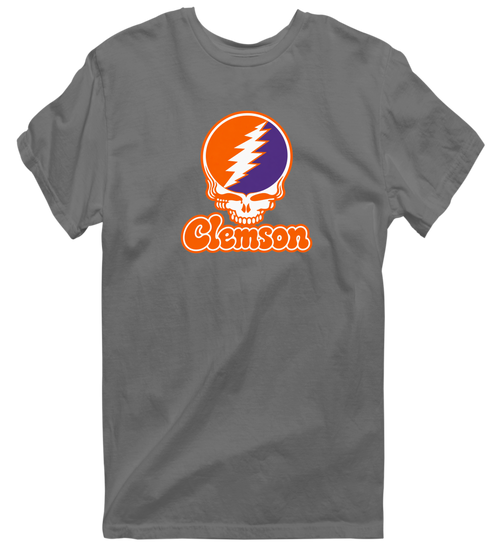 Clemson Stealie Premium Unisex T-Shirt — Design: Clemson University — Charcoal