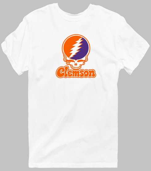Clemson Stealie Premium Unisex T-Shirt — Design: Clemson University — White
