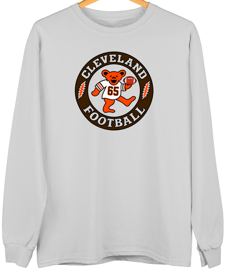 Cleveland Football Dancing Bear Premium Crewneck — Cleveland Browns — Sport Grey