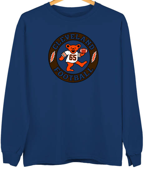 Cleveland Football Dancing Bear Premium Crewneck — Cleveland Browns — Navy