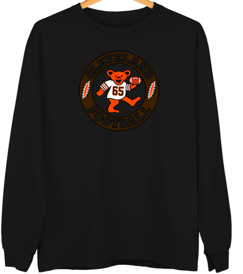 Cleveland Football Dancing Bear Premium Crewneck — Cleveland Browns — Black