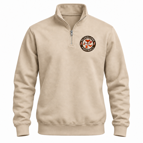 Cleveland Football Dancing Bear Premium Quarter-Zip — Cleveland Browns — Sand