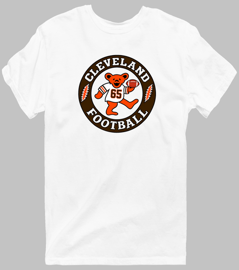 Cleveland Football Dancing Bear Premium T-Shirt — Cleveland Browns — White