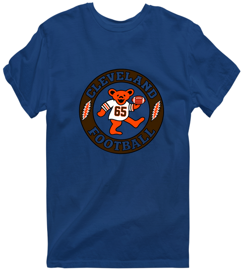 Cleveland Football Dancing Bear Premium T-Shirt — Cleveland Browns — Navy