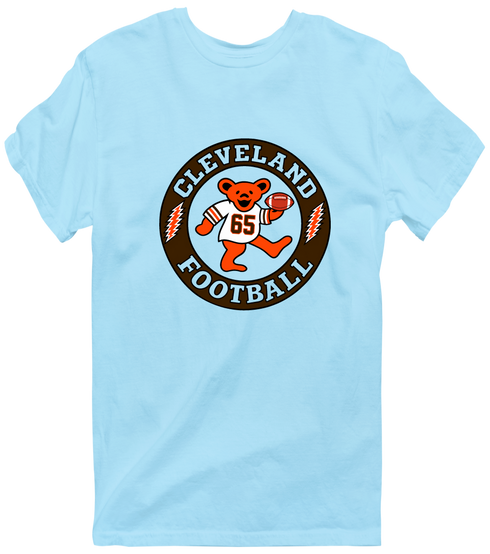 Cleveland Football Dancing Bear Premium T-Shirt — Cleveland Browns — Light Blue