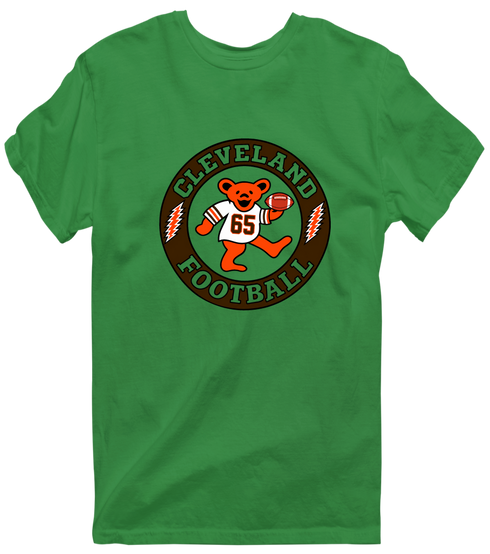 Cleveland Football Dancing Bear Premium T-Shirt — Cleveland Browns — Irish Green