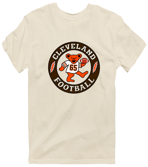 Cleveland Football Dancing Bear Premium T-Shirt — Cleveland Browns — Sand