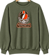 Cleveland Helmet Stealie Premium Unisex Crewneck — Cleveland Browns — Military Green