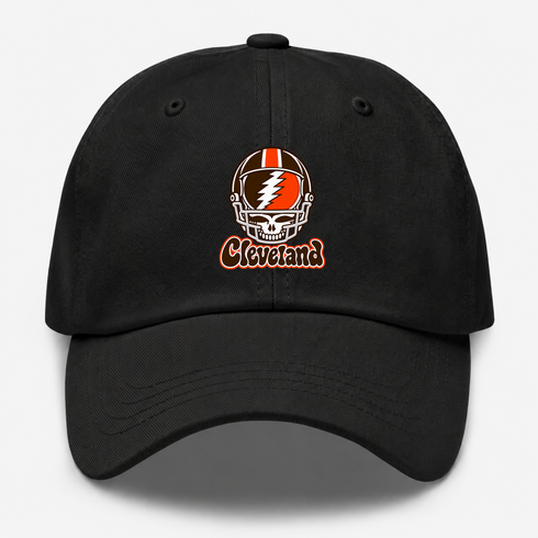Cleveland Helmet Stealie Premium Unisex Dad Hat — Cleveland Browns — Black