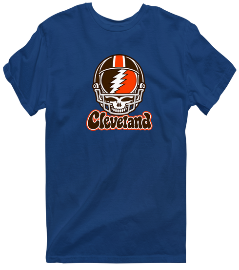 Cleveland Helmet Stealie Premium Unisex T-Shirt — Cleveland Browns — Navy