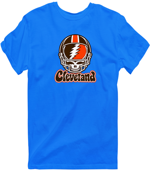 Cleveland Helmet Stealie Premium Unisex T-Shirt — Cleveland Browns — Royal
