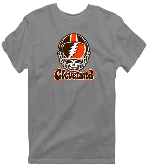 Cleveland Helmet Stealie Premium Unisex T-Shirt — Cleveland Browns — Dark Heather
