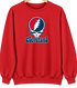 Cleveland Baseball Stealie Grateful Dead Crewneck — Cleveland Guardians — Red