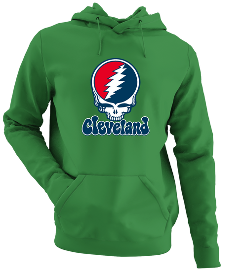 Cleveland Baseball Stealie Grateful Dead Hoodie — Cleveland Guardians — Irish Green