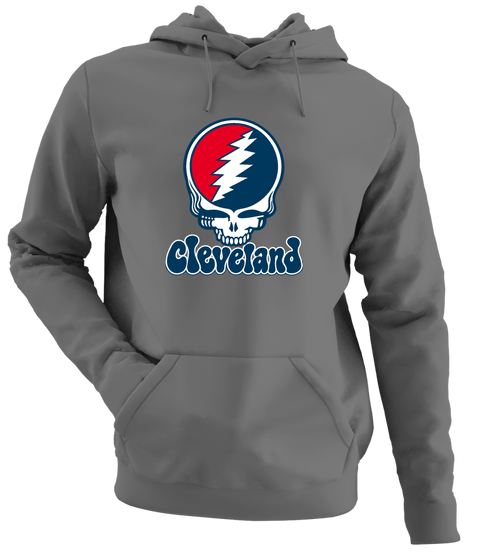 Cleveland Baseball Stealie Grateful Dead Hoodie — Cleveland Guardians — Charcoal