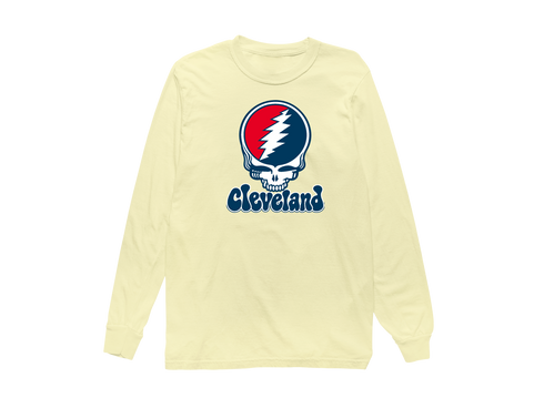 Cleveland Baseball Stealie Grateful Dead Long-Sleeve — Cleveland Guardians — Butter