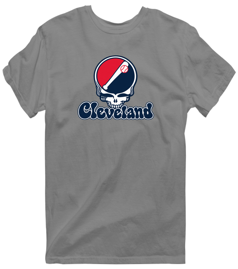 Cleveland Baseball Stealie Grateful Dead T-Shirt — Cleveland Guardians — Dark Heather