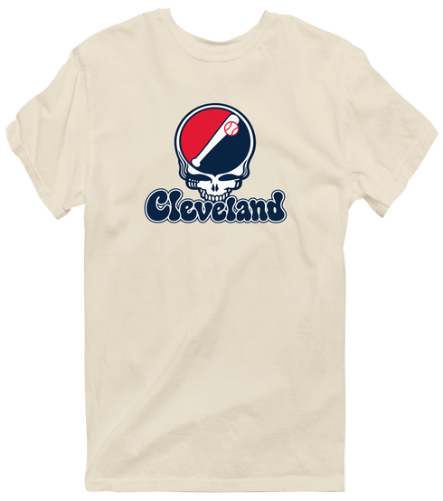 Cleveland Baseball Stealie Grateful Dead T-Shirt — Cleveland Guardians — Sand