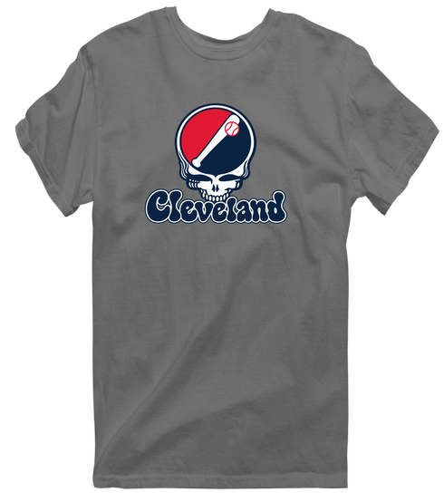 Cleveland Baseball Stealie Grateful Dead T-Shirt — Cleveland Guardians — Charcoal