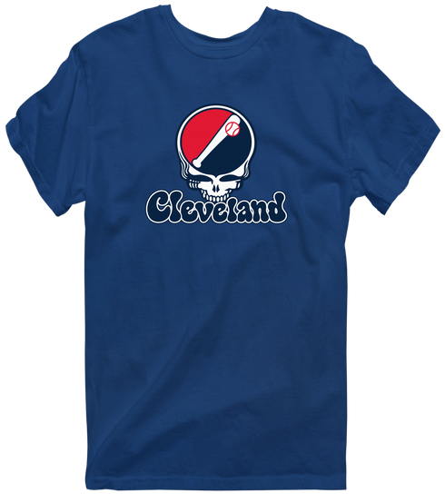 Cleveland Baseball Stealie Grateful Dead T-Shirt — Cleveland Guardians — Navy
