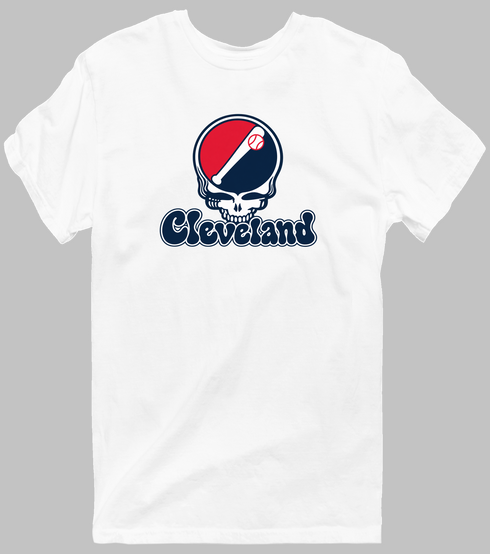 Cleveland Baseball Stealie Grateful Dead T-Shirt — Cleveland Guardians — White