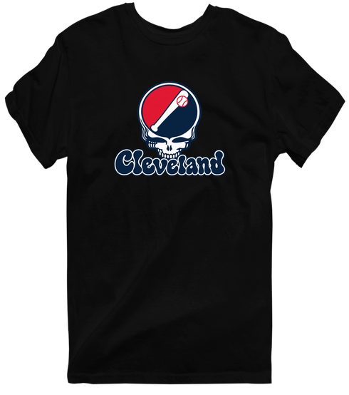 Cleveland Baseball Stealie Grateful Dead T-Shirt — Cleveland Guardians — Black