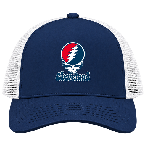 Cleveland Baseball Stealie Grateful Dead Trucker Cap — Cleveland Guardians — Navy/White