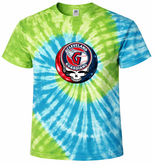 Cleveland Guardians Crystal Stealie Tie-Dye T-Shirt