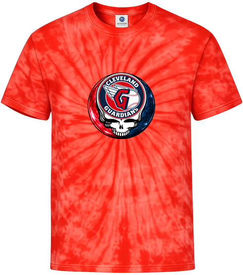 Cleveland Guardians Crystal Stealie Tie-Dye T-Shirt